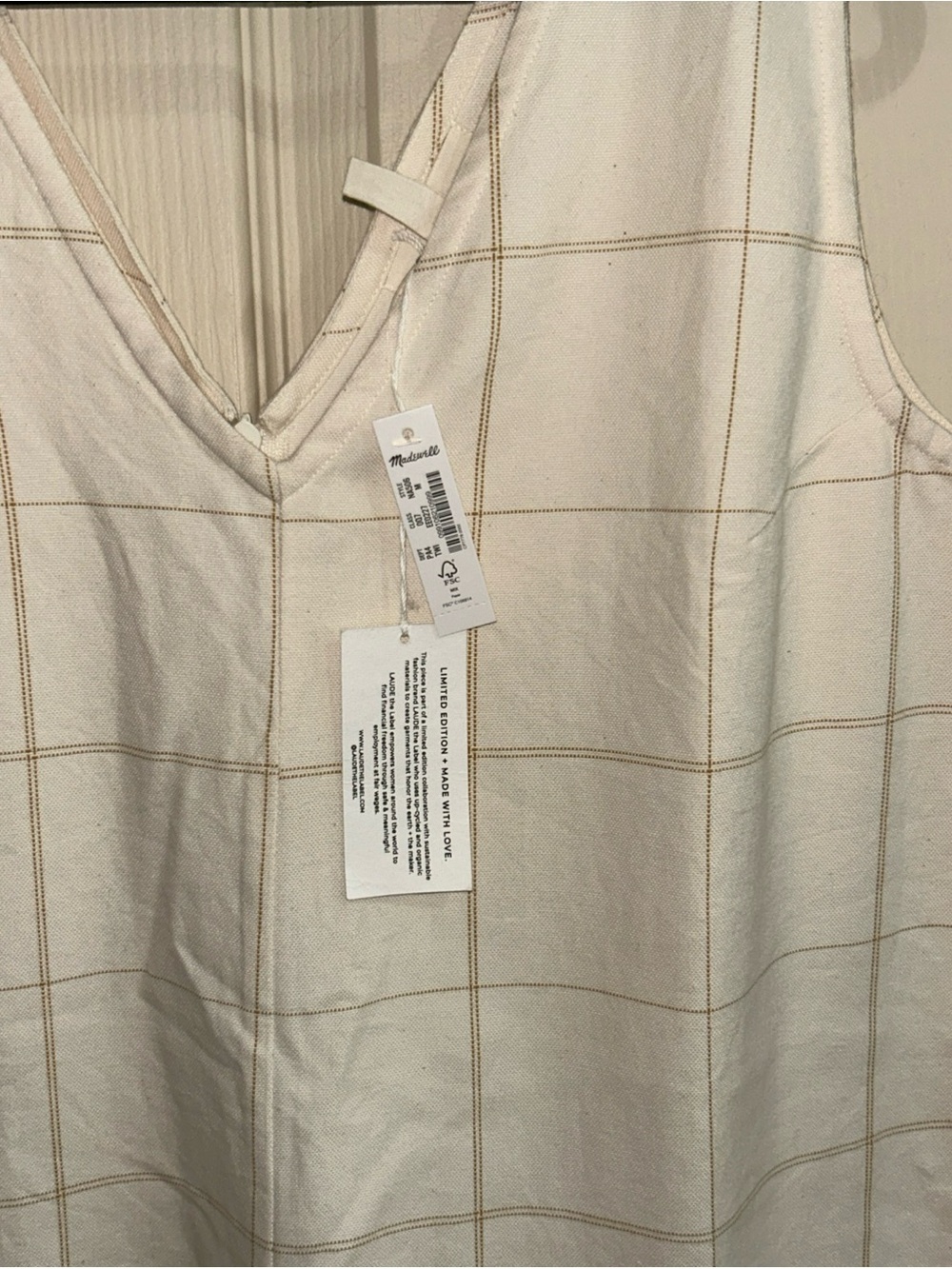Madewell x LAUDE the Label Windowpane Cropped Jumpsuit Women's Medium NWT - Picture 8 of 13